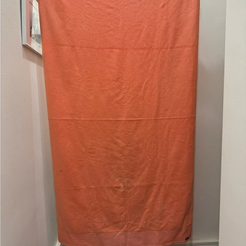 Chanel Orange Beach Towel with Logo
